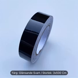 Premium Blank Svart Vinylrulle för Kromlister (chrom delete)