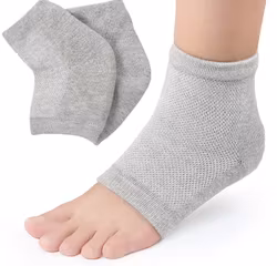 Strumpor, gel i hälen, hälsporre, öppen tå, GRÅ