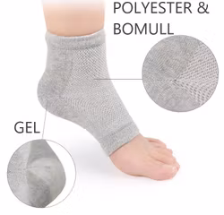 Strumpor, gel i hälen, hälsporre, öppen tå, GRÅ