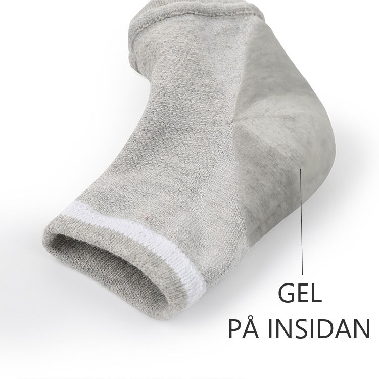 Strumpor, gel i hälen, hälsporre, öppen tå, GRÅ