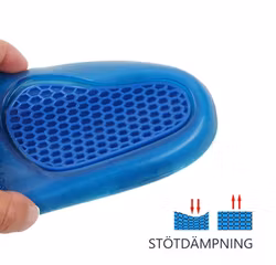 Skoinlägg 3/4, stötdämpning, hälskydd mot hälsporre, fotvalvstöd, gel