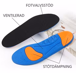 Skoinlägg, stötdämpning häl & framfot, fotvalvstöd