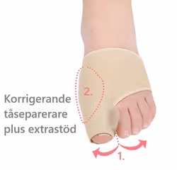 Hallux valgus korrigerande stöd med tåseparerare 2st