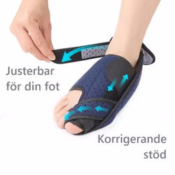 Hallux valgus korrigerande stödskena i textil