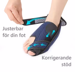 Hallux valgus korrigerande stödskena i textil