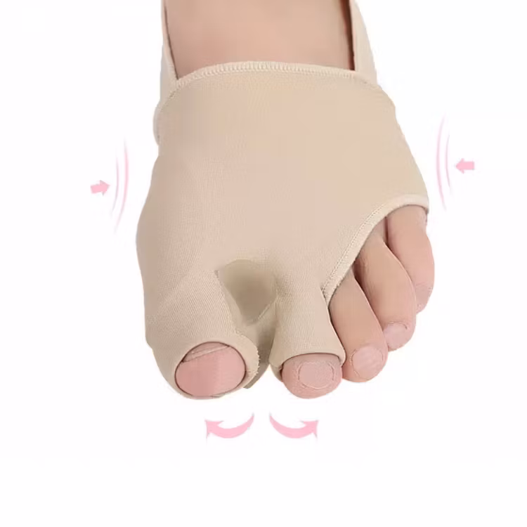 Hallux valgus korrigerande stortåstöd & tåseparerare, mjuk textil 2st