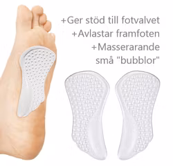 Skoinlägg, självhäftande silikonkudde med fotvalvsstöd 2st