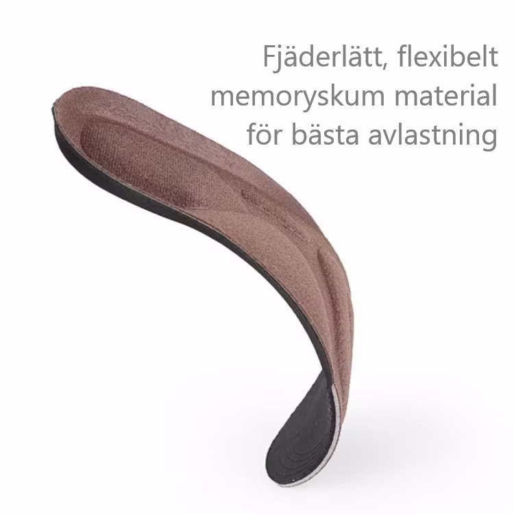 Skoinlägg i memoryskum med fotvalvsstöd och kuddar för häl & framfot