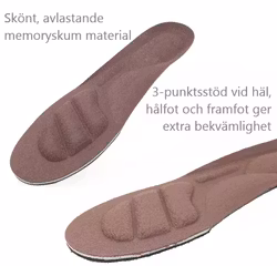Skoinlägg i memoryskum med fotvalvsstöd och kuddar för häl & framfot