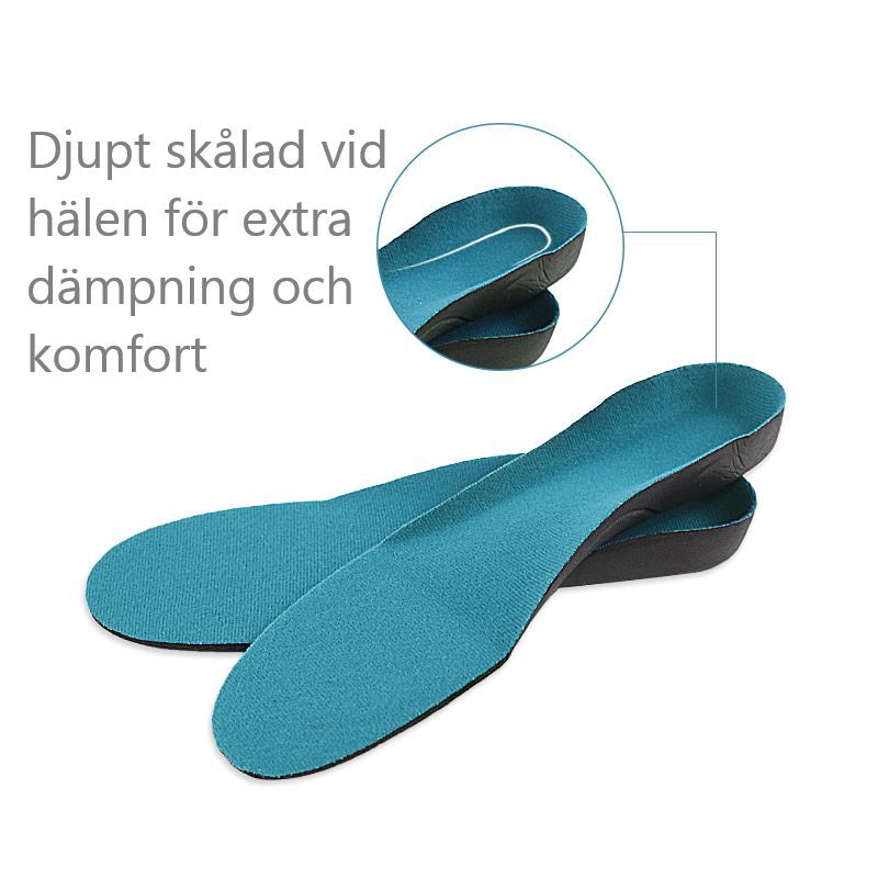 Skoinlägg med fotvalvsstöd, stötdämpning i hälen