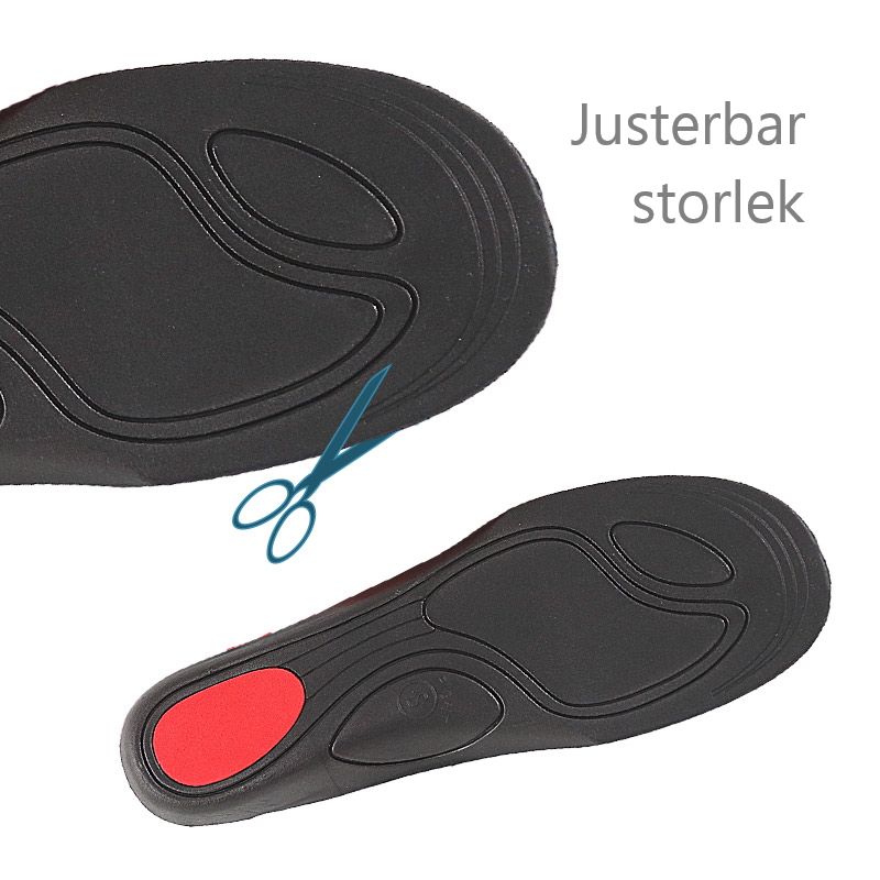 Skoinlägg med fotvalvsstöd, stötdämpning i hälen
