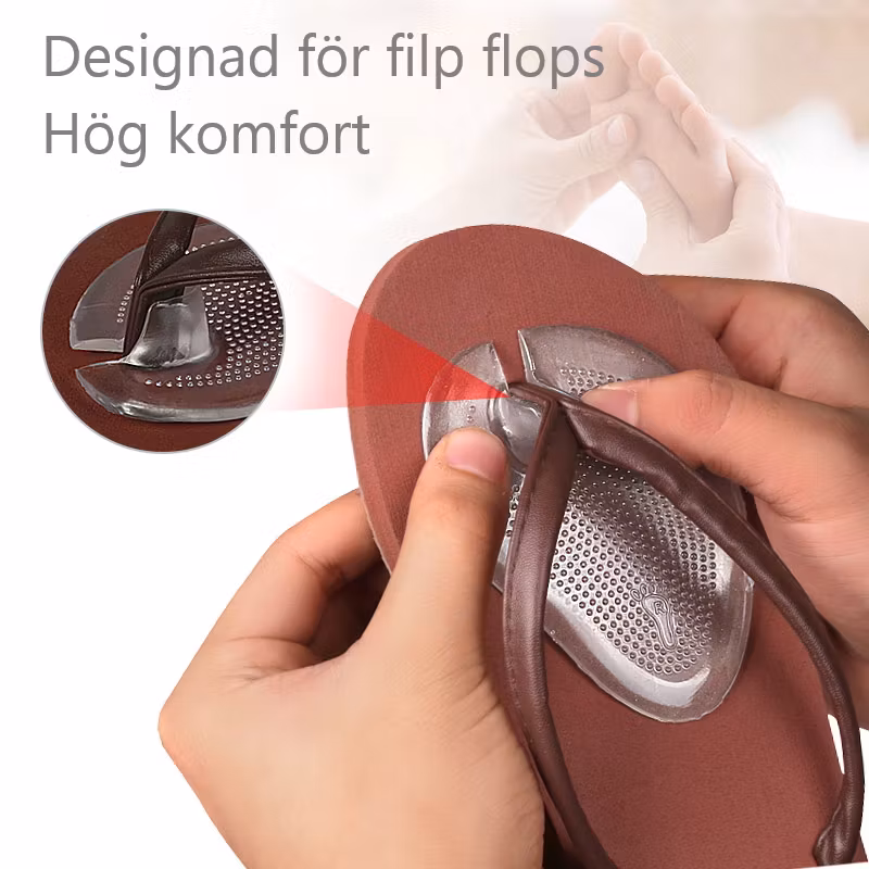 Framfotsinlägg, flip-flop, självhäftande silikon 2st