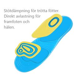 Skoinlägg, högelastisk, stötdämpning för häl & framfot, gel
