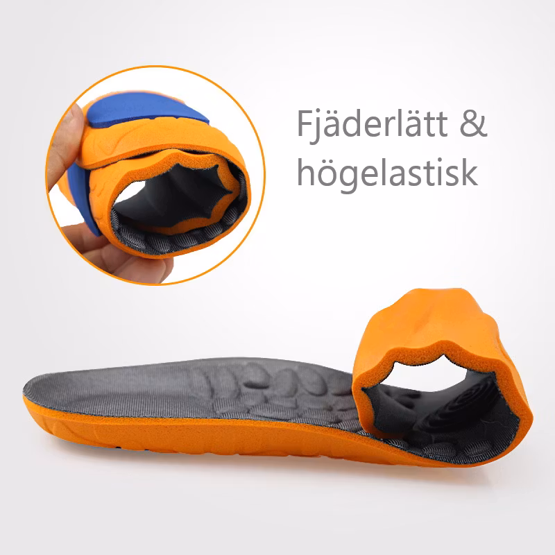 Skoinlägg, högelastisk, stötdämpning för häl & framfot, massage, skum
