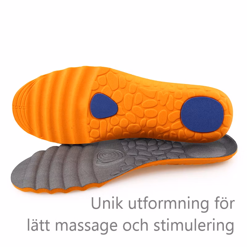 Skoinlägg, högelastisk, stötdämpning för häl & framfot, massage, skum