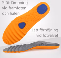 Skoinlägg, högelastisk, stötdämpning för häl & framfot, massage, skum