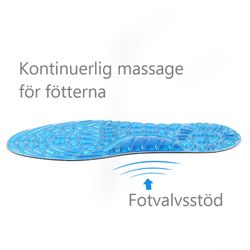Skoinlägg, högelastisk,  stötdämpning, massage, fotvalvsstöd, gel