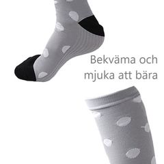 Stödstrumpor, grå, vita prickar, Klass 1, 15-21mmHg