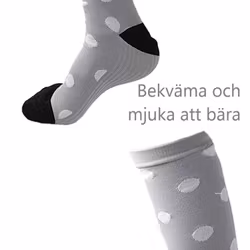 Stödstrumpor, grå, vita prickar, Klass 1, 15-21mmHg