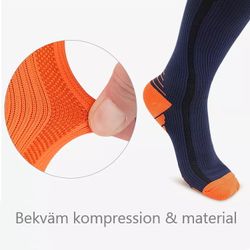 Stödstrumpor Aktiv Klass 1, 15-21mmHg, BLÅ/ORANGE