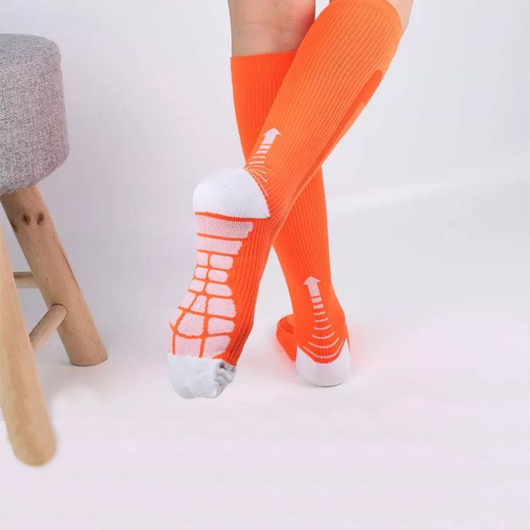 Stödstrumpor Aktiv Klass 1, 15-21mmHg, ORANGE / VIT