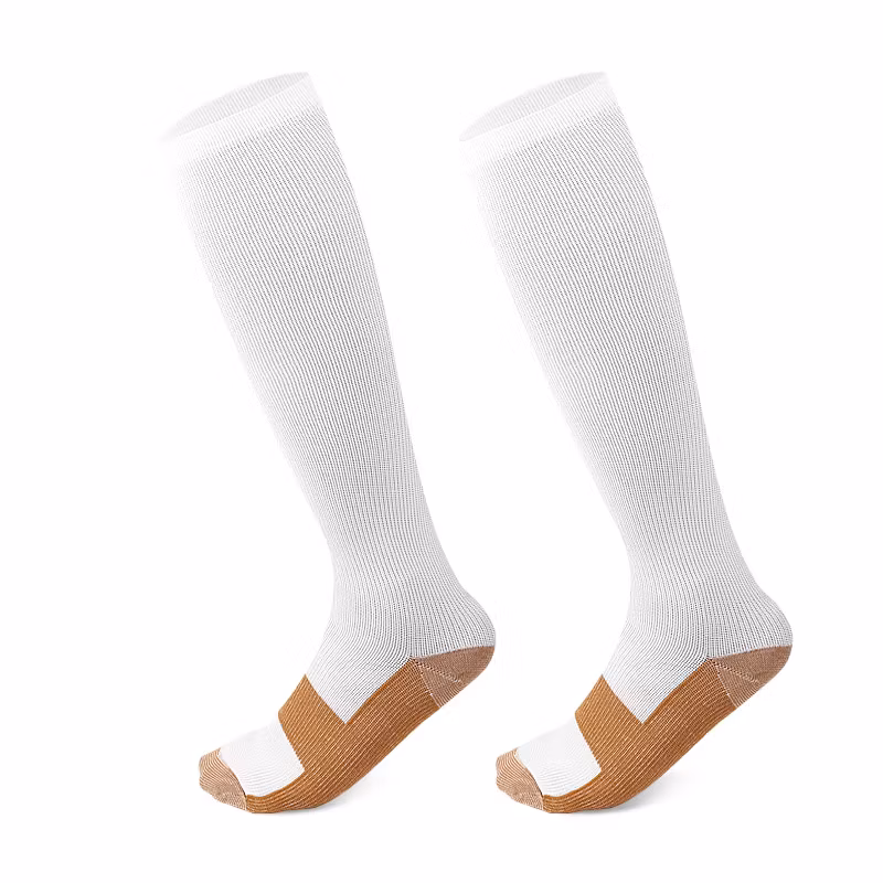 Stödstrumpor Komfort, Klass 1, 15-21mmHg VIT/BRUN