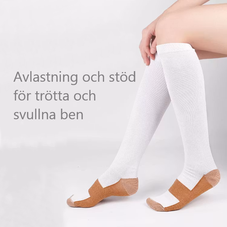 Stödstrumpor Komfort, Klass 1, 15-21mmHg VIT/BRUN
