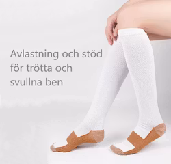 Stödstrumpor Komfort, Klass 1, 15-21mmHg VIT/BRUN