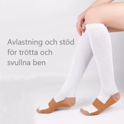 Stödstrumpor Komfort, Klass 1, 15-21mmHg VIT/BRUN