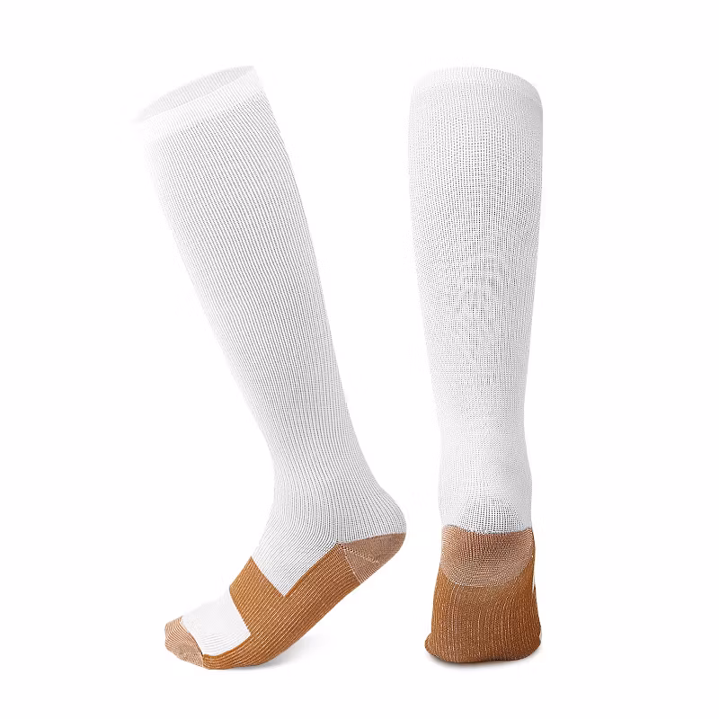 Stödstrumpor Komfort, Klass 1, 15-21mmHg VIT/BRUN