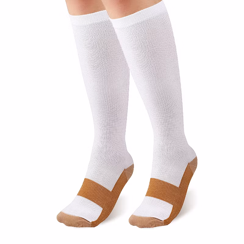 Stödstrumpor Komfort, Klass 1, 15-21mmHg VIT/BRUN