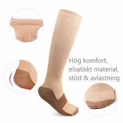 Stödstrumpor Komfort, Klass 1, 15-21mmHg BEIGE/BRUN