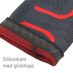 Knästöd, kompression, elastisk GRÅ/RÖD