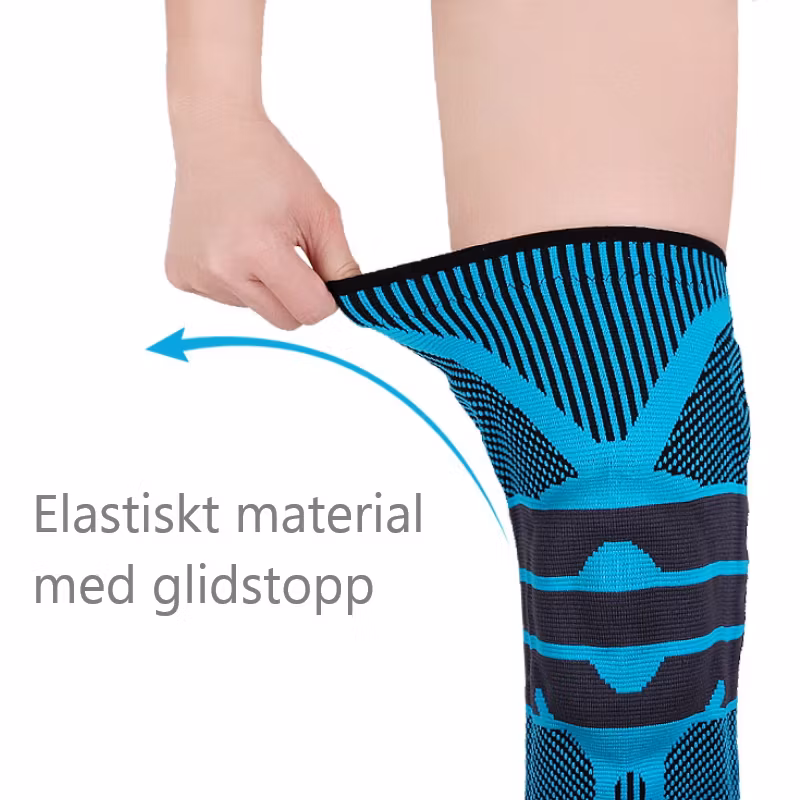 Knäskydd med fjäder, lång BLÅ/SVART