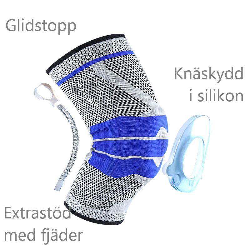 Knäskydd med fjäder GRÅ/BLÅ
