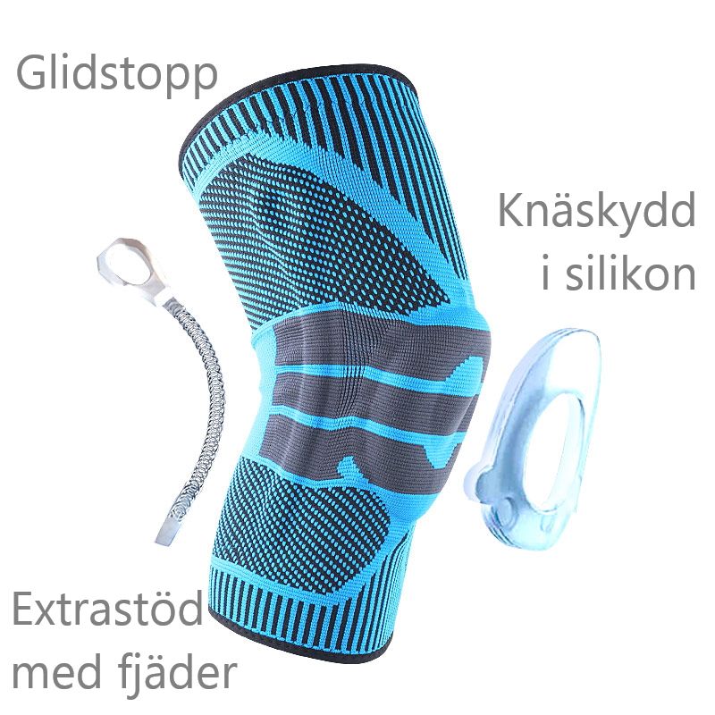 Knäskydd med fjäder BLÅ
