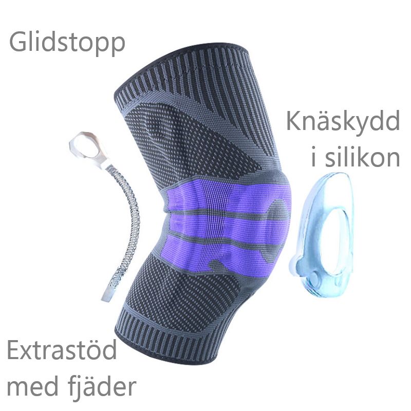Knäskydd med fjäder SVART/LILA
