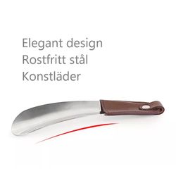 Skohorn, rostfritt stål & konstläder