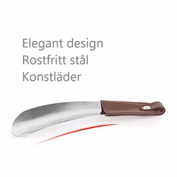 Skohorn, rostfritt stål & konstläder
