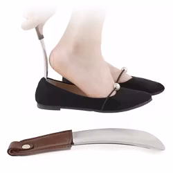 Skohorn, rostfritt stål & konstläder