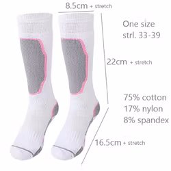 Strumpor, varm, WOMAN SIZE, VIT/ROSA
