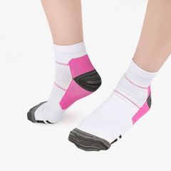 Ankelstrumpor, stöd för ankel & fotled, kompression, VIT-ROSA