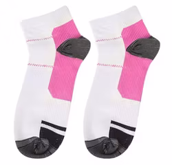 Ankelstrumpor, stöd för ankel & fotled, kompression, VIT-ROSA