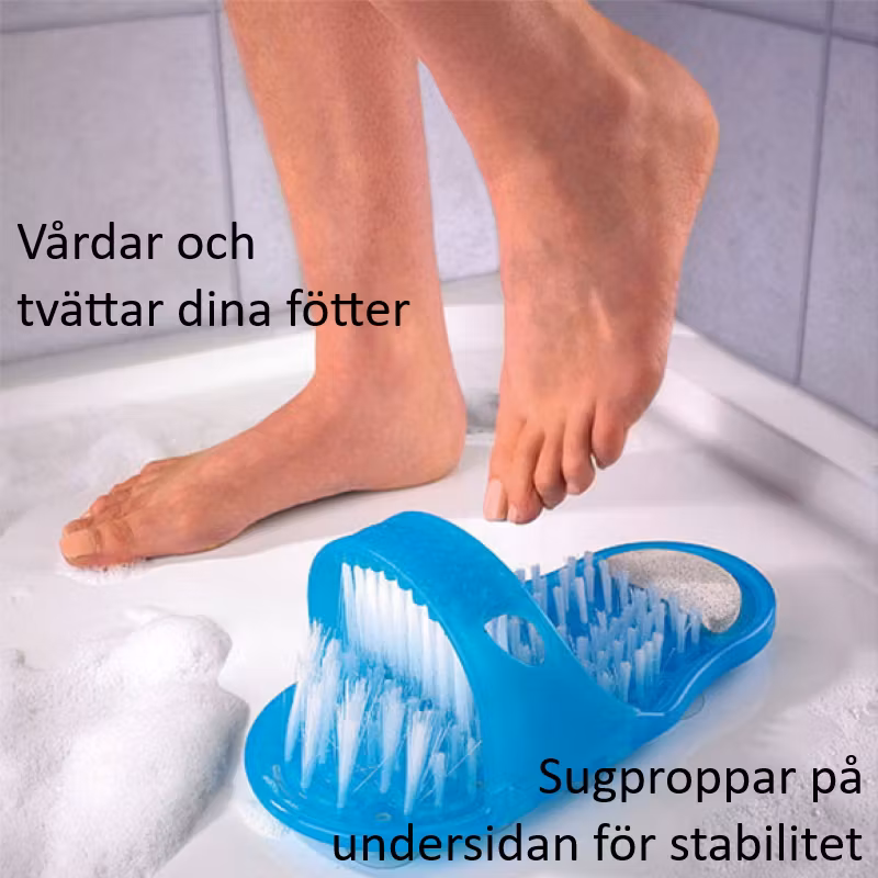 Fotskrubb med pimpsten och sugpropp