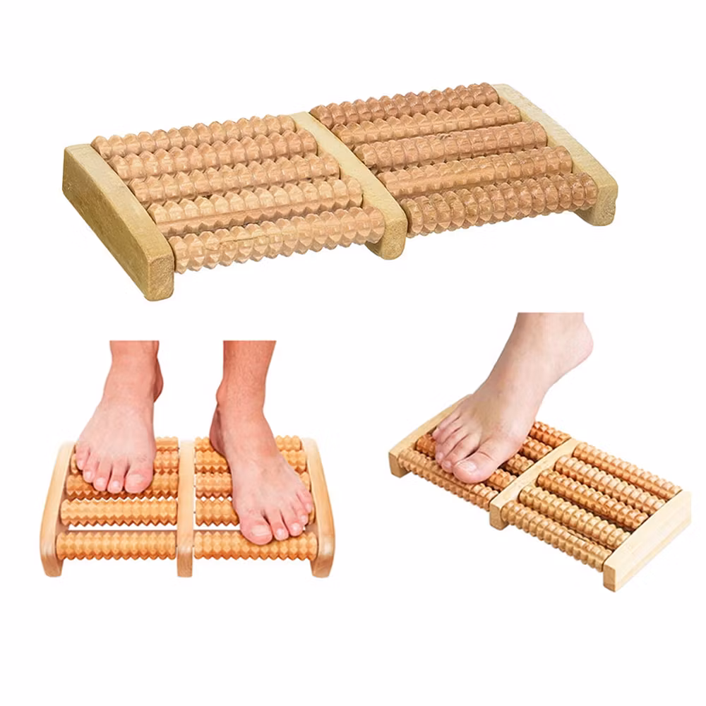 Fotmassage roller, trä