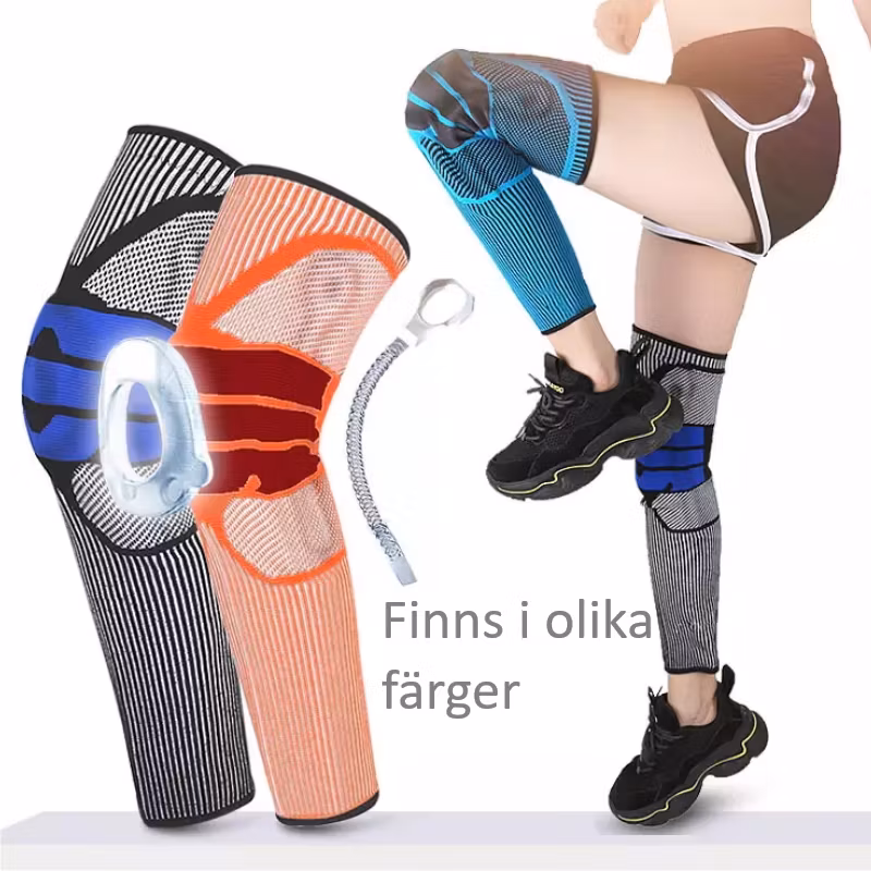 Knäskydd med fjäder, lång SVART/BLÅ