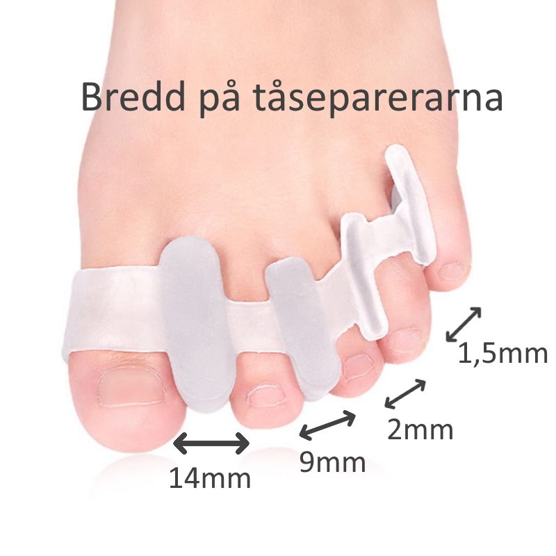 Hallux valgus korrigerande tåseparerare, STORT AVSTÅND 2st