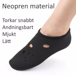 Badskor neopren med ventilationshål, SVART