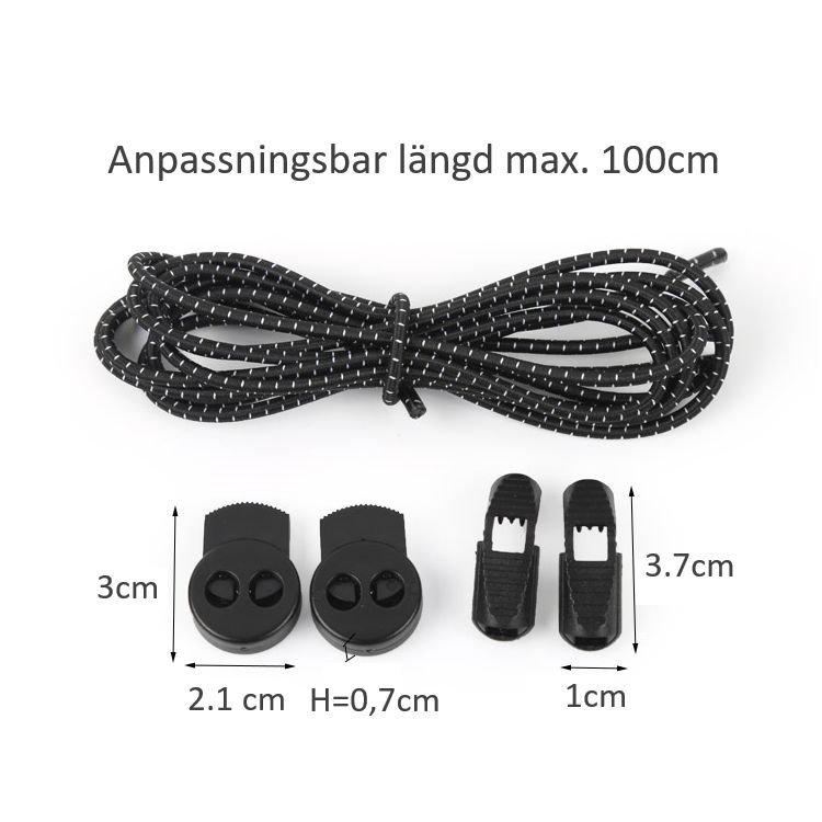 Skosnöre knytfri, självlåsande, reflekterande, elastisk