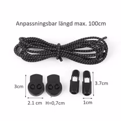 Skosnöre knytfri, självlåsande, reflekterande, elastisk